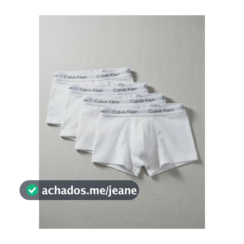 Kit 4 Cuecas Masculinas Boxer Cotton Calvin Klein 0900 - Branco 2 Liso Xl