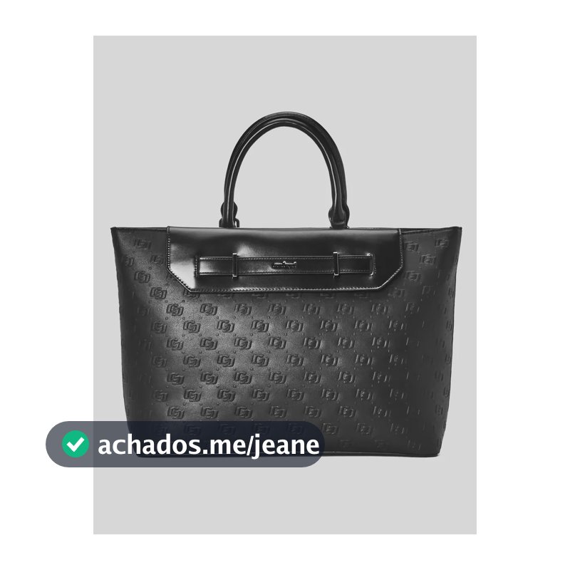 Bolsa Shopping Bag Colcci Feminina Poliuretano 090.01.12203 Preto Monograma Níquel