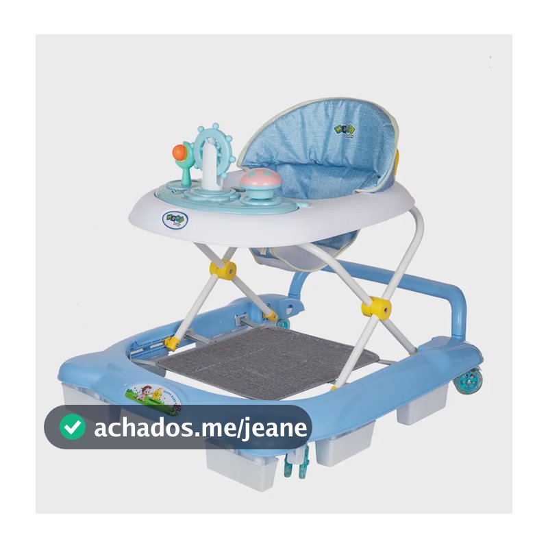 Andador Infantil Musical Para Bebê Empurrador Compacto 3 Ajustes de Altura La Bamba Maxi Baby - azul