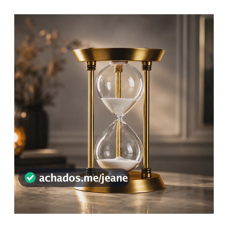 Ampulheta Tempo Vidro Areia Vintage Decoração Moderna 60 Min Dourado