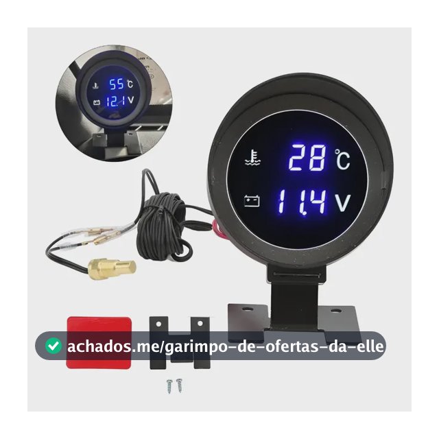 Voltímetro + Marcador De Temperatura Automotivo Profissional