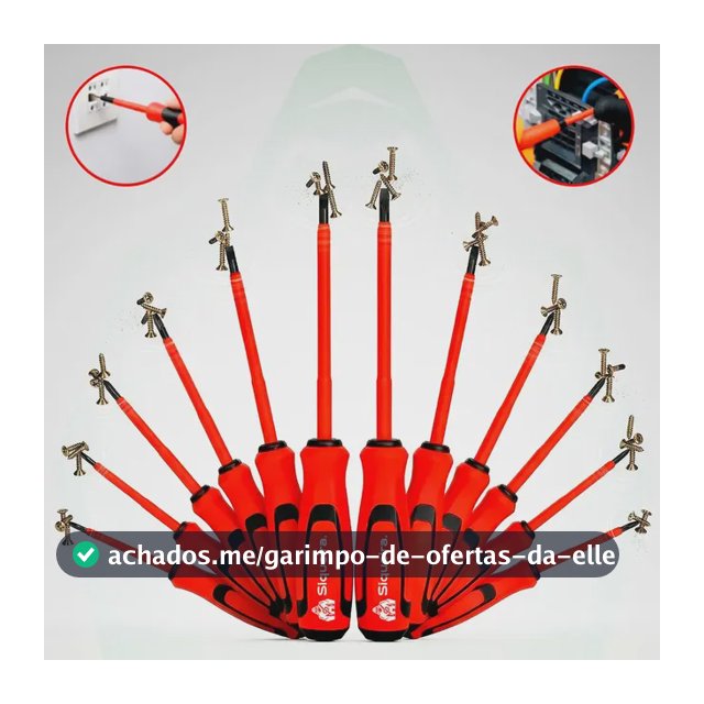 Jogo Chaves Fenda E Philips 6 Peças Imantada Isoladas Eletricista Ferramentas Imã S Siqueira