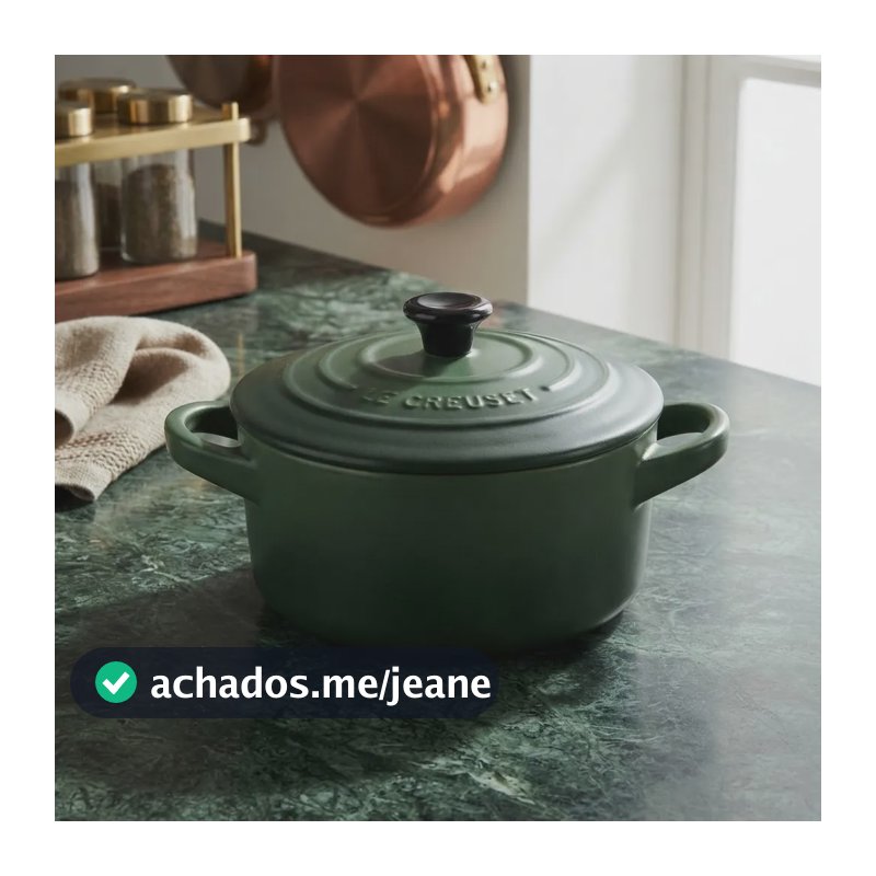 Mini Cocotte Le Creuset Classic 10cm Puxador Cerâmica Forêt