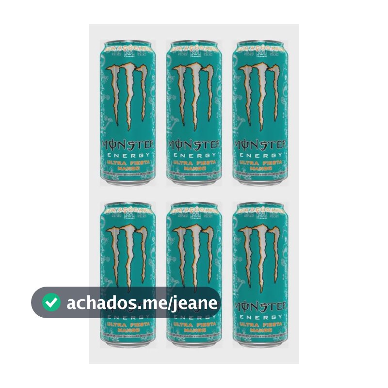 Kit 6un Energético Monster Ultra Fiesta Mango Zero Açúcar