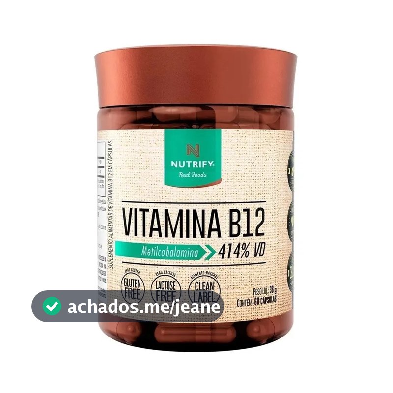 Vitamina B12 Nutrify Vitamina e Minerais em cápsula Sem sabor x 36g de 60 un