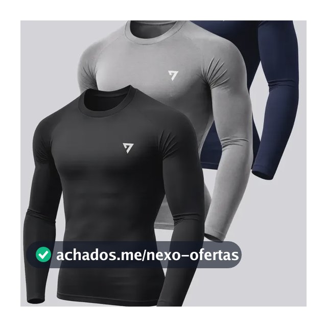 Kit 3 Camisetas Térmicas Masculina Segunda Pele Camisa Uv50-