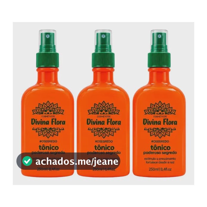 Kit 3 Tônico O Poderoso Segredo Divina Flora