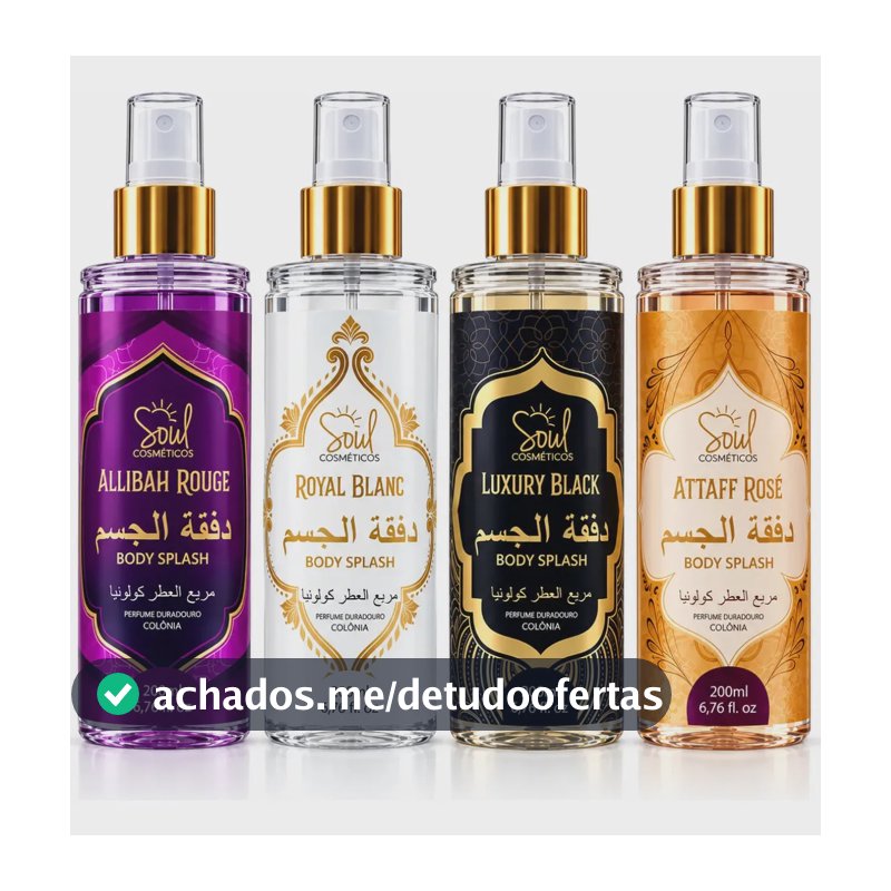 Body Splash Arabe C/4un 200ml Perfume Feminino de Luxo Alta Concentração