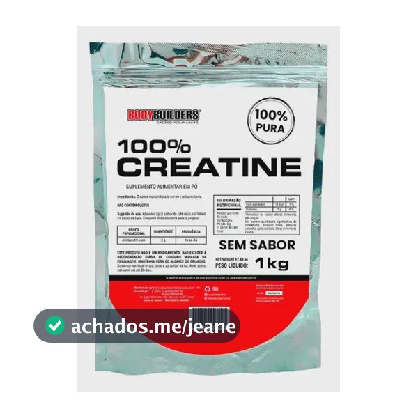 Creatina Monohidratada 100% Pura 1kg Bodybuilders