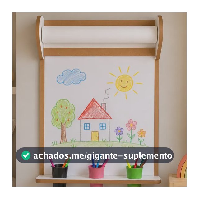 Painel Lousa Infantil Parede Mdf + Bobina + Kit Copo Caneta Branco