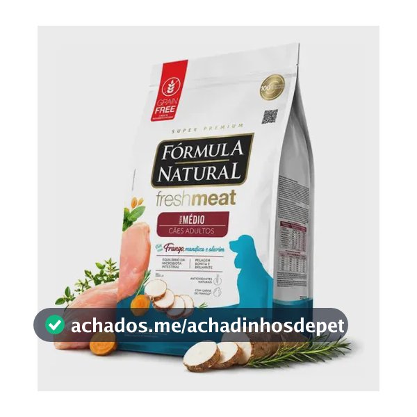Ração Fórmula Natural Fresh Meat Cães Raças Médias Adultos Frango 12kg