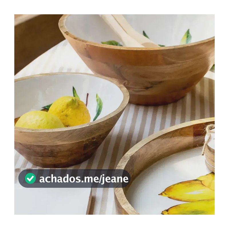 Bowl Médio Madeira Toscana Bahali 25cm