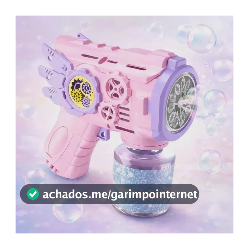Brinquedo Maquina Bolha De Sabão Pistola Automática C/ Luz C