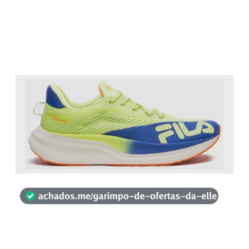 Tênis Fila Racer Speedzone Feminino Corrida Maratona Verde/azul Royal/laranja Geométrico 37,0 Br