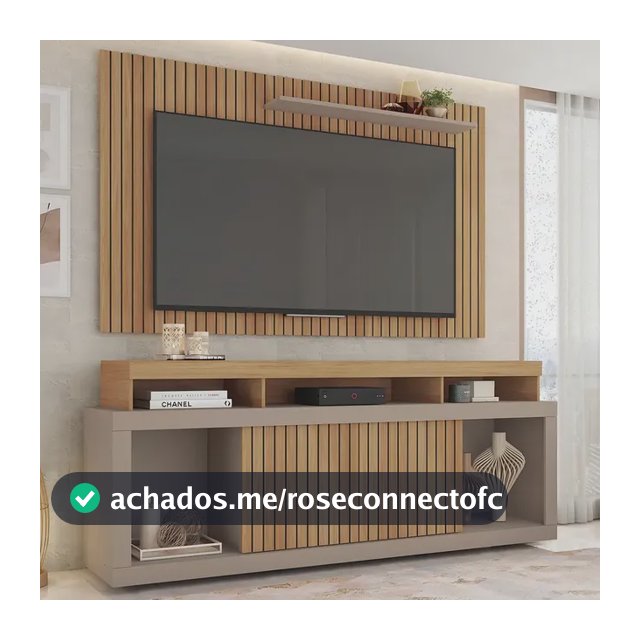 Rack Com Painel Tv Até 65 Polegadas Marrom Life Caemmun