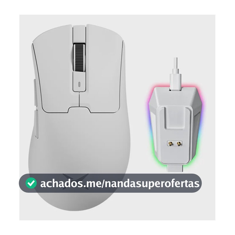 Delux M900pro Mouse Gamer Sem Fio 8000hz Paw3395 Com Dock Cor Branco