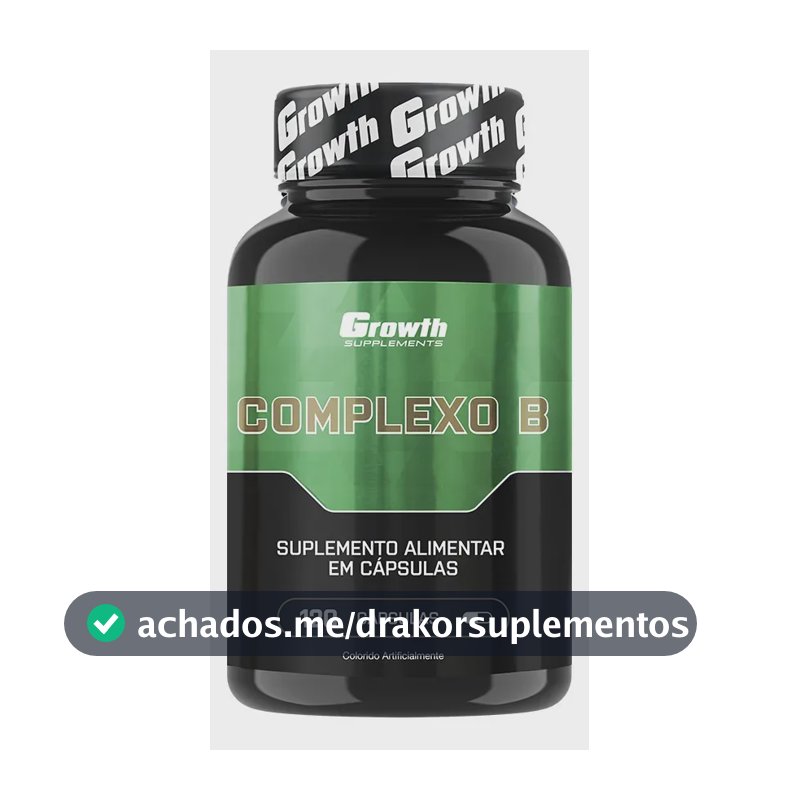 Vitamina Complexo B 120 Cápsulas Growth Supplements