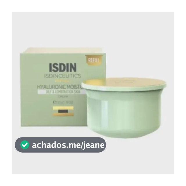 ISDIN Refil Creme Hidratante Anti-Idade para Pele Oleosa Isdinceutics Hyaluronic Moisture Oily Skin - 50g