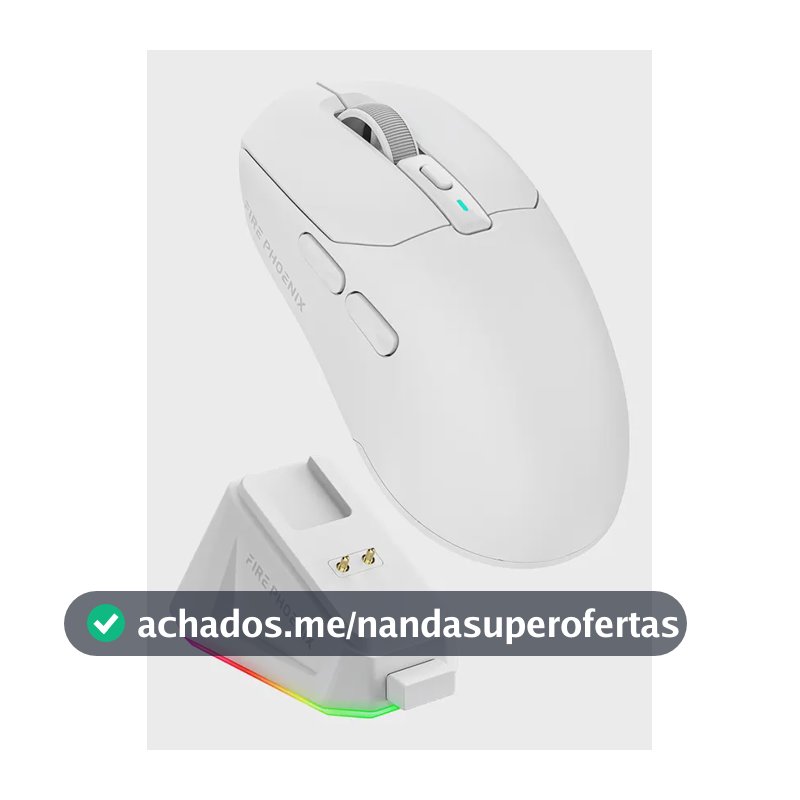 Mouse Gamer Sem Fio Fire Phoenix 24000dpi Paw3311 Branco