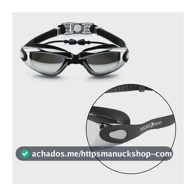 Óculos De Natação Hero Band Mergulho Piscina Lentes Uv Profissional Cor Preto
