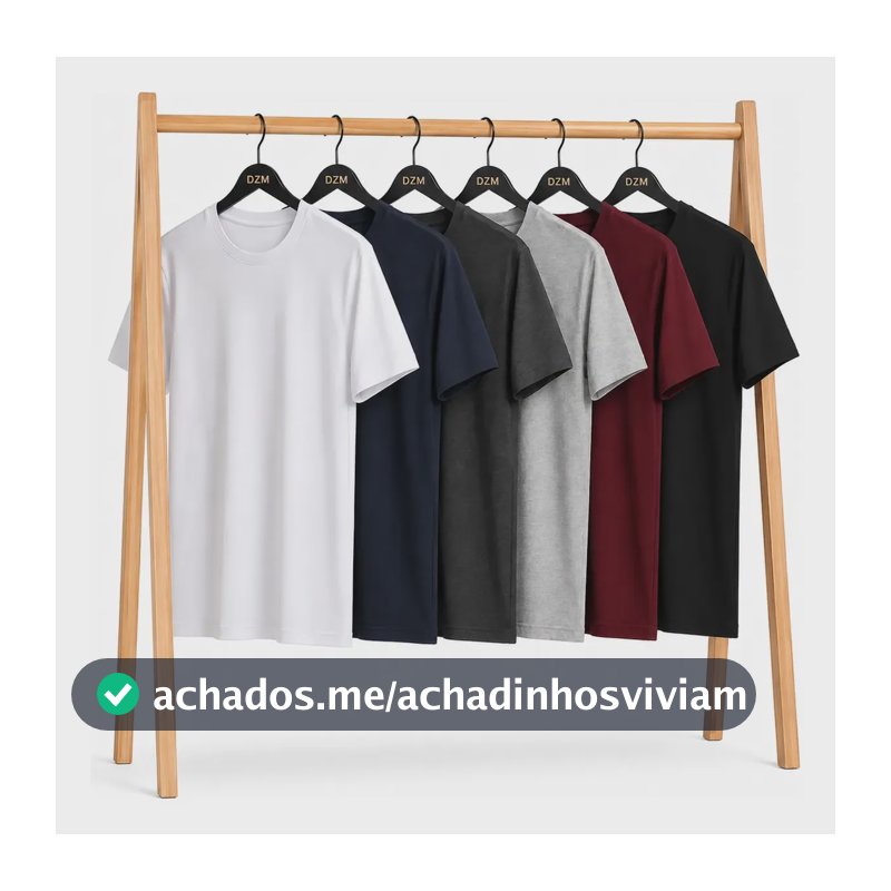 Camiseta Masculina 100% Agodão Premium Dzm-basic Kit 5