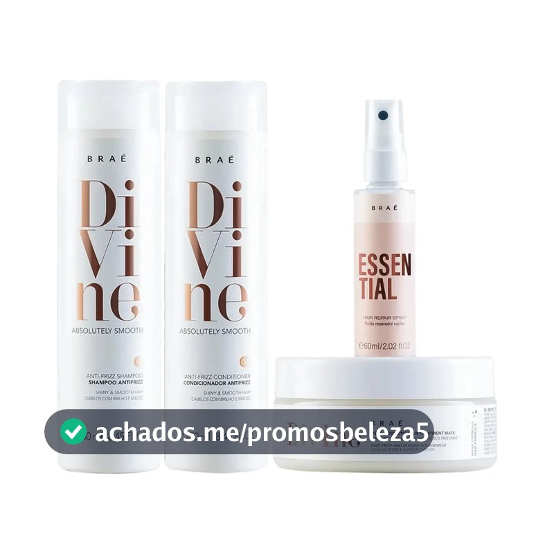 Divine Shampoo + Condicionador + Másc + Mini Essential 200 g- Braé