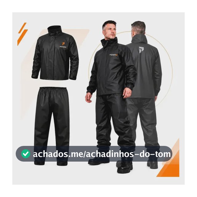 Capa De Chuva Moto Pioneira Impermeável Motoqueiro Pvc Preto
