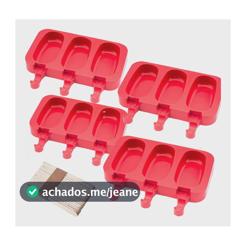 Kit 4 Formas De Picolé Magnum Silicone Formas Com 200 Palitos Madeira Molde Para Sorvete Com Tampa
