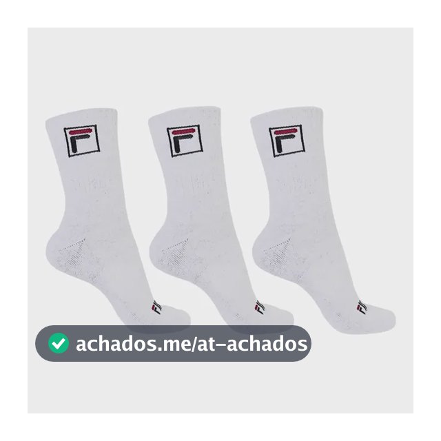Kit 3 Pares Meia Fila Fbox Cano Alto Branca Unissex Original