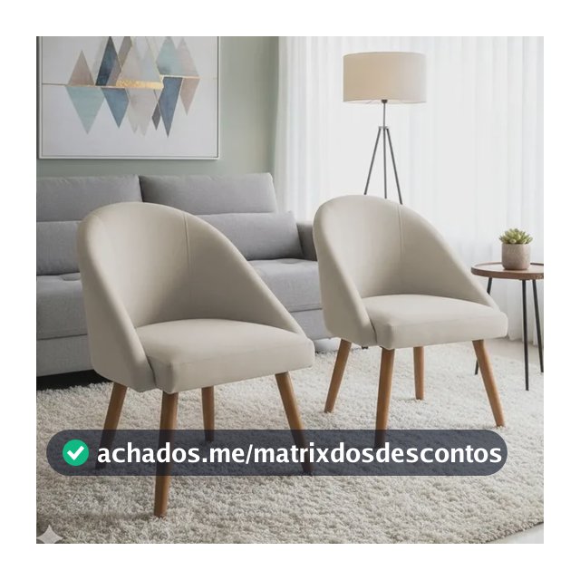 Kit 2 Poltronas Lua Suede Luxo Pés Palito Multiambiente