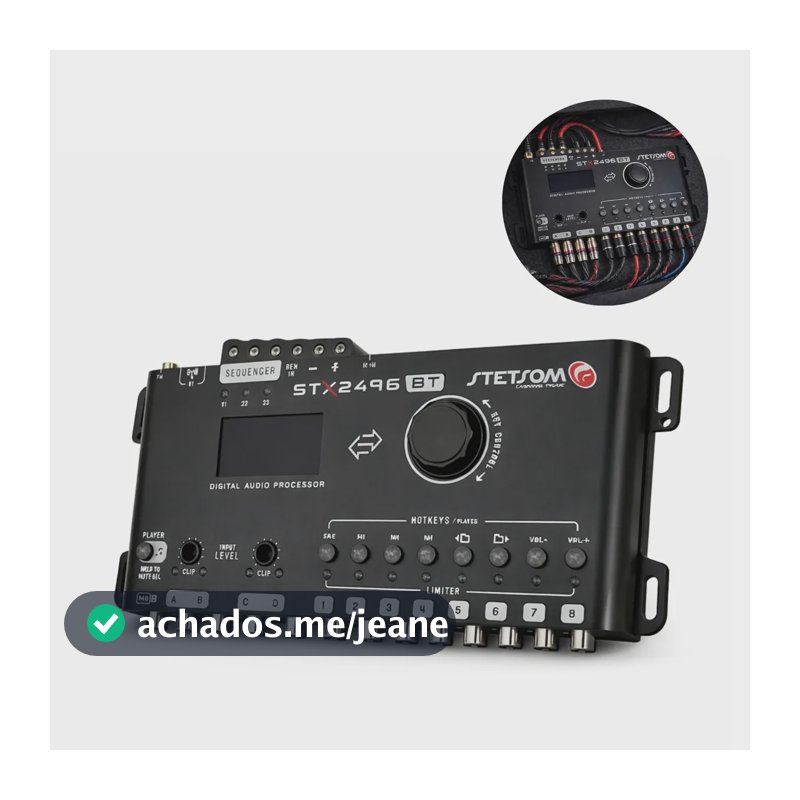 Processador Digital Stetsom STX2496BT de Áudio para Carro com Bluetooth e 15 Bandas