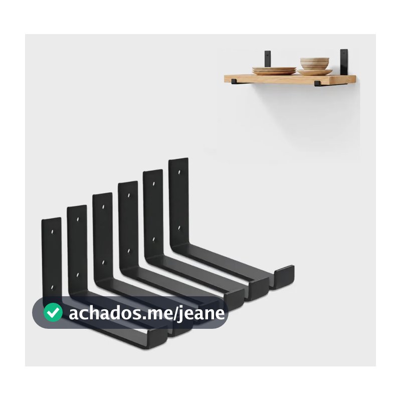 Kit 6 Un Mão Francesa Invertida Industrial Para Tábua 25cm