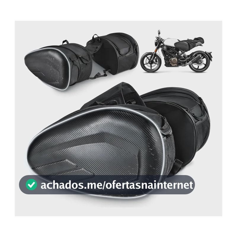 Alforje Moto Par Lateral 29l Universal Impermeável Preto