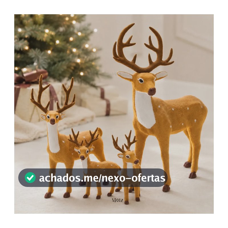 FAMILIA DE RENAS DE NATAL NATALINA decoração com 4 UN STOOZ- rena decorativa MARROM GRANDE FESTA INTERNA DE TECIDO REALISTA VEADO