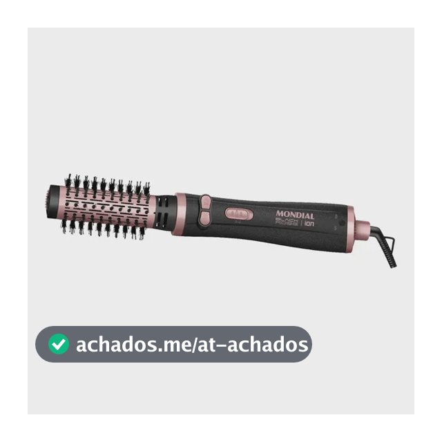 Escova Rotativa Mondial Ceramica Tourmaline Ion 3x1 Erb-01 Rosa 127/220v