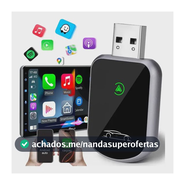 Adaptador Bluetooth Portátil Sem Fios Carplay E Android Auto