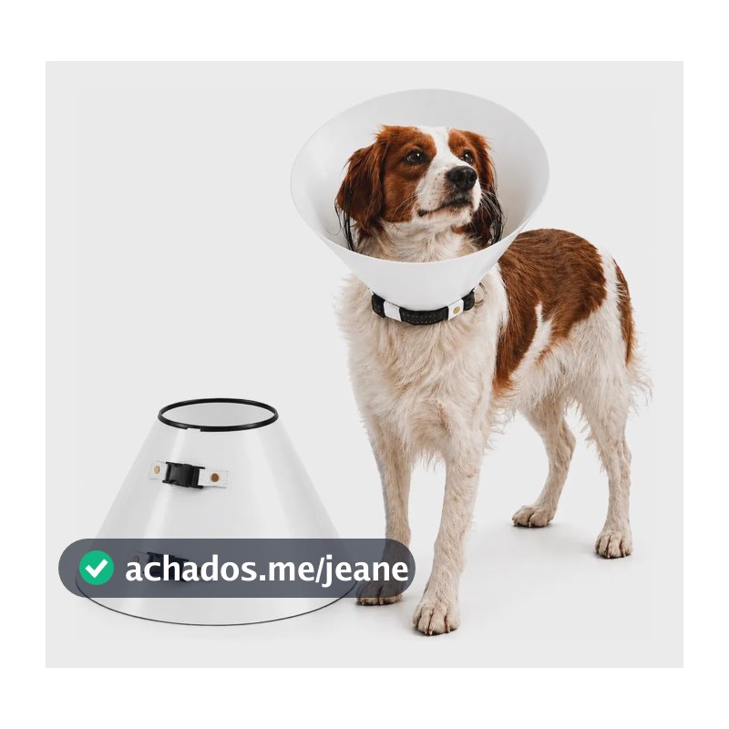 Colar Cirúrgico P/ Cães Cachorro Tam. 01 Ao 10 - Elizabetano Branco Colar N8 47x25cm