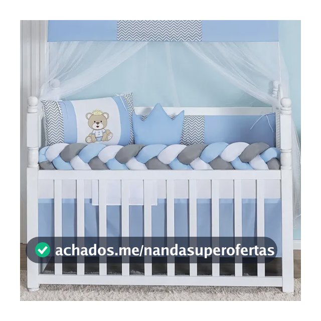 Kit Para Berço Confortável Seguro Bebê Menino Azul Barato