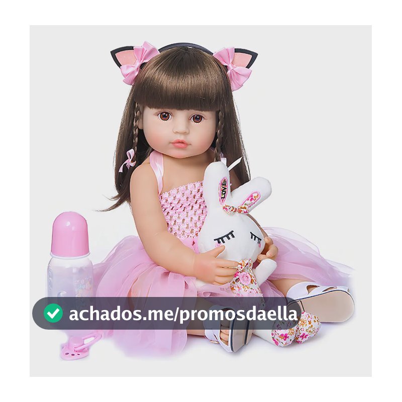 Brastoy Bonecas Bebe Reborn Menina 100% Silicone 55 Cm