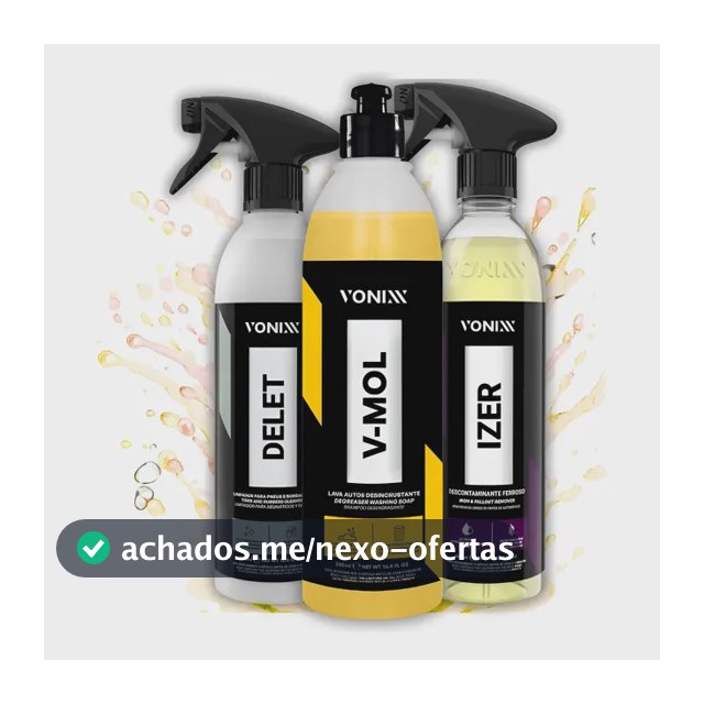 Kit Limpador Automotivo Vonixx Shampoo V-mol Izer Delet