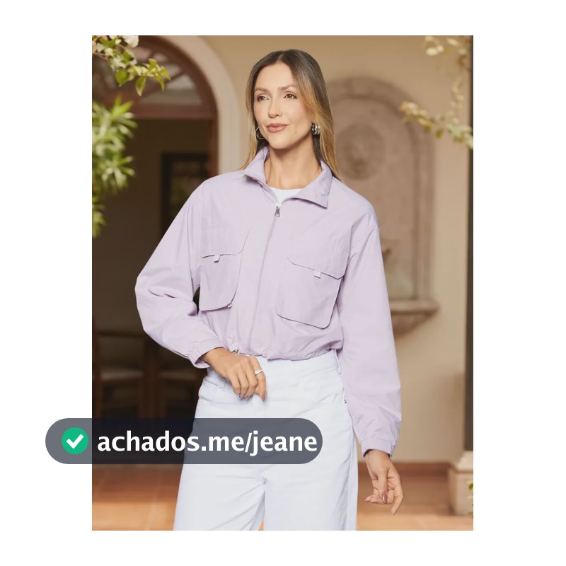 Jaqueta Fem. Corta Vento Cropped Facinelli 690139 Lavanda M Lisa