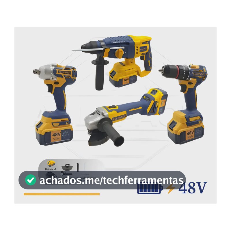 Kit Ferramentas 4 Em 1 Multifuncional 4 Bateria 48v Brushles