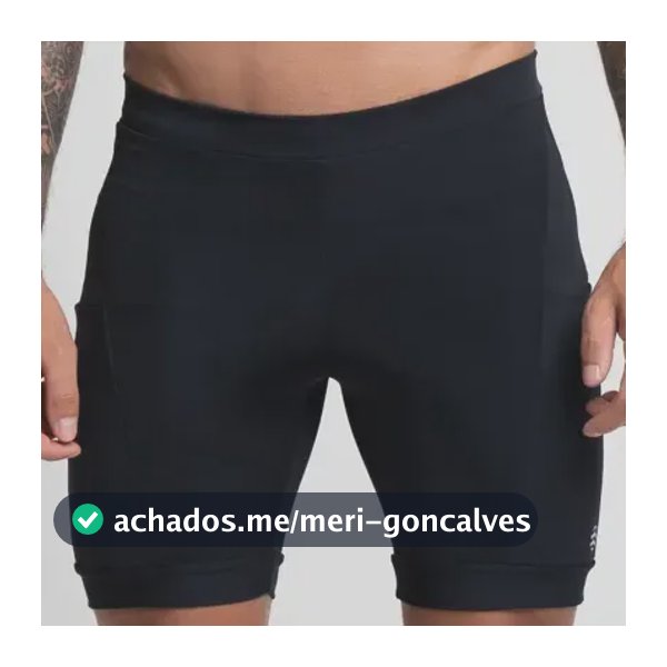 Bermuda Compressão Masculina Bolsos Para Corrida E Treinos