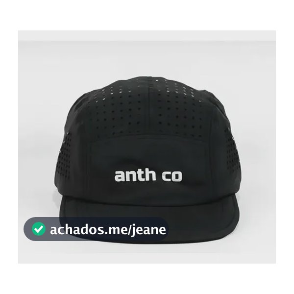 Boné Five Panel Esportivo Corrida Aba Curta Anth Co Uv 50+ Preto Un Anth Co