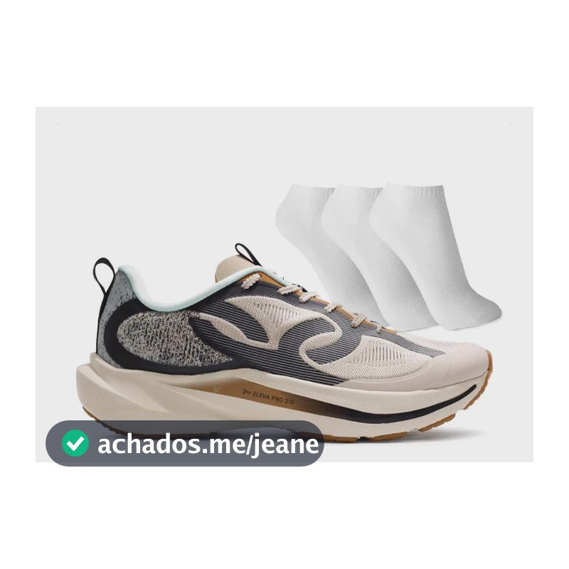 Tênis Olympikus Corre Vento 3 Unissex  + 3 Pares De Meias Marrom Amarelado 39