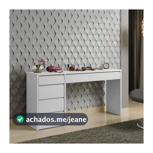 Escrivaninha 5 Gavetas Berlim Yescasa 136x81x45cm Branco