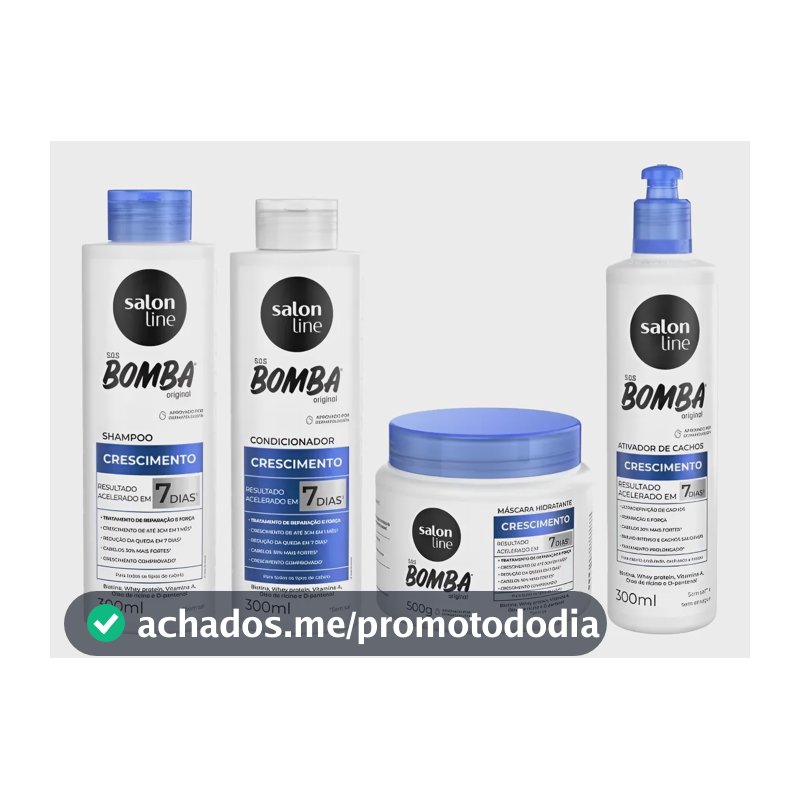 Kit Crescimento Sos Bomba 300ml Com Ativador Salon Line