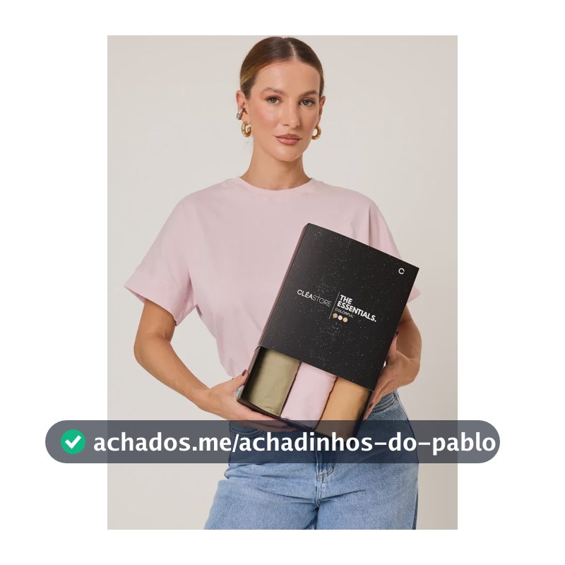 Kit 3 T-shirts Oversized Colorful Algodão Cléa Store Rosa Claro/verde Oliva/caramelo M