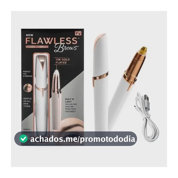 Caneta Depiladora Automática Feminina Sobrancelha Branco Finishing Touch Flawless Brows