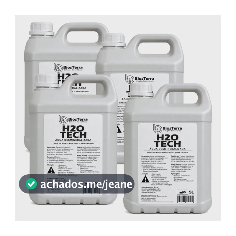 Água Desmineralizada/deionizada Para Arrefecimento 20l Incolor